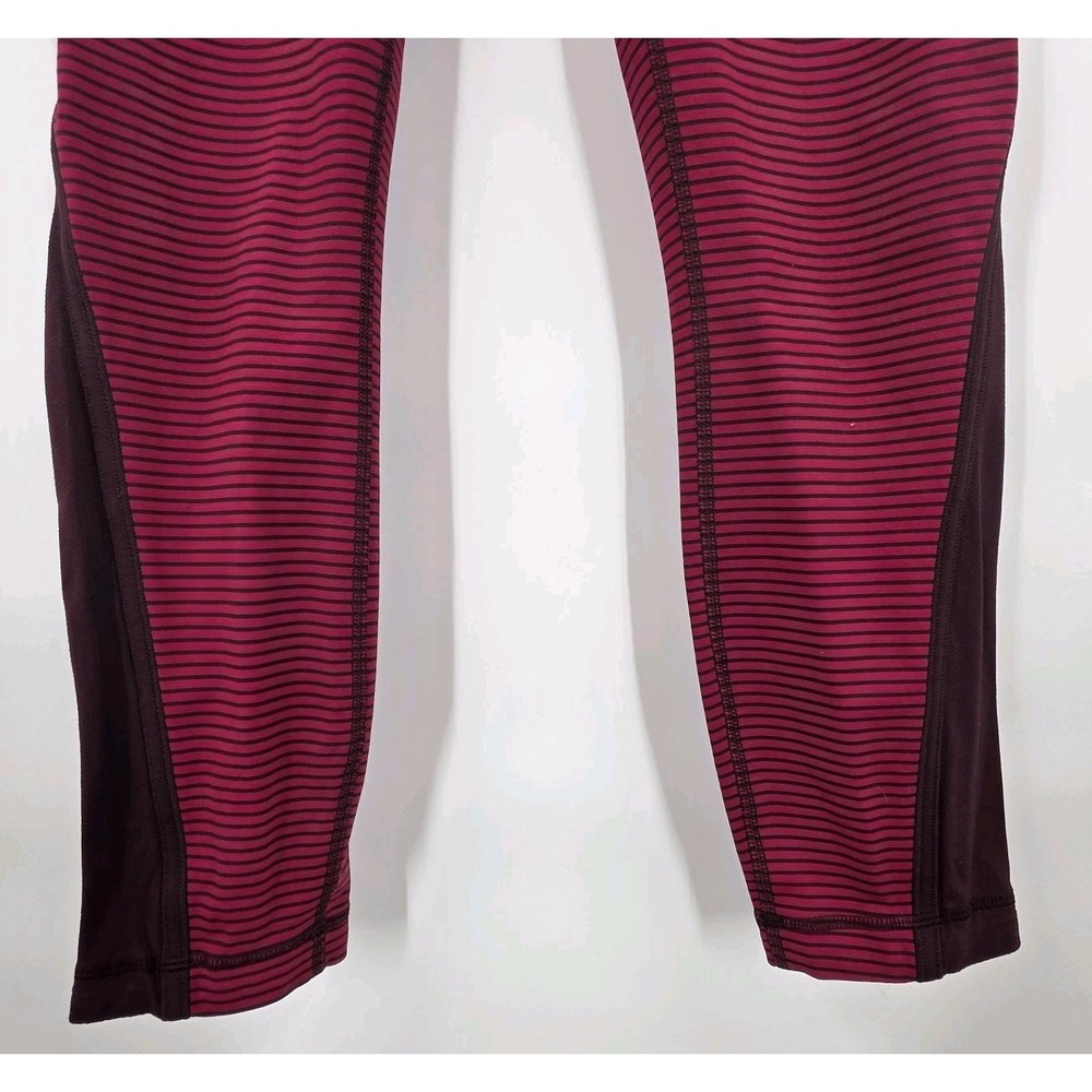 LULULEMON RUN PACE TIGHT LEGGINGS WOMENS SIZE 6 STRIPED MAROON RED 25" LUXTREME - Picture 7 of 16